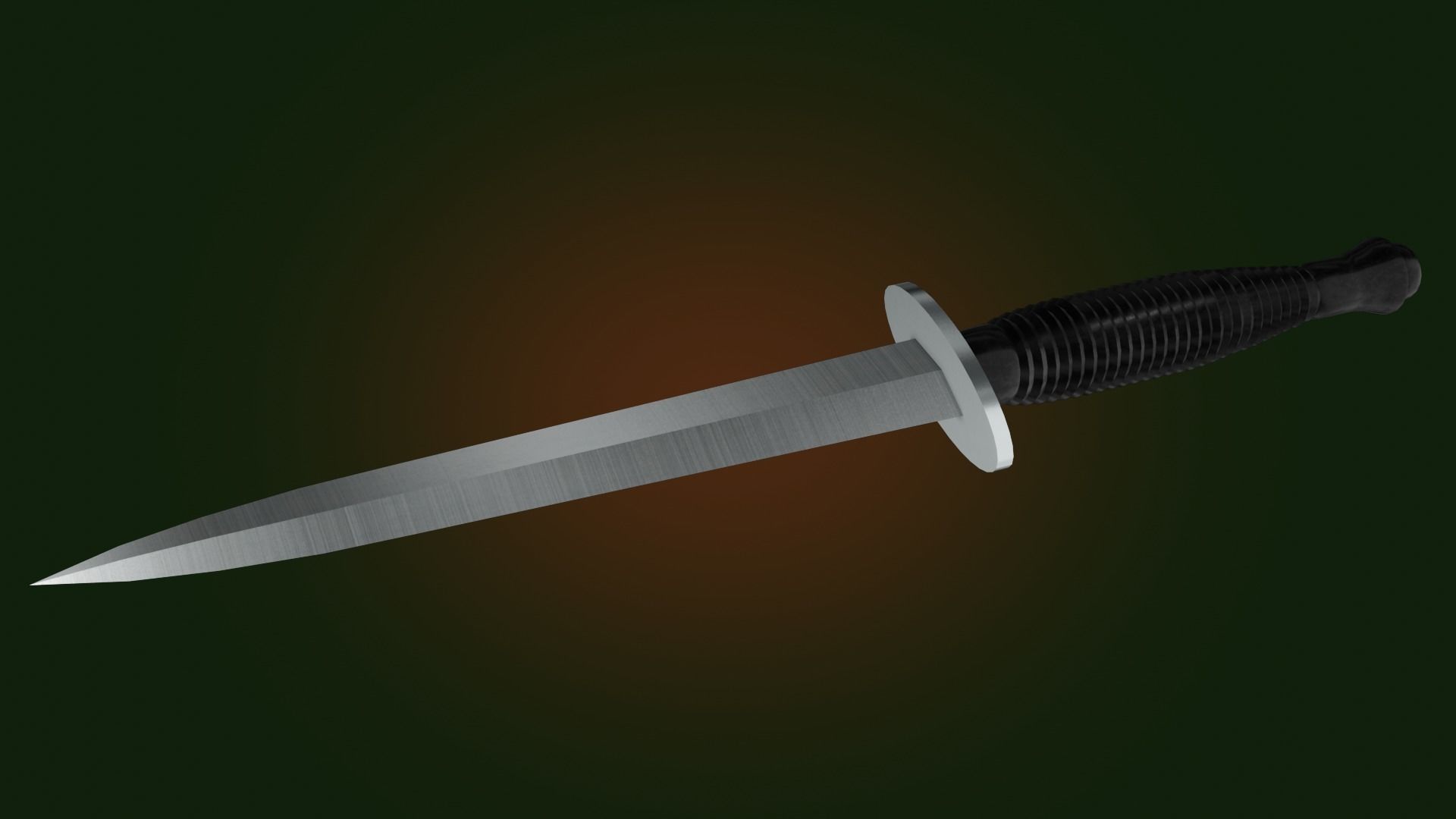 Fairbairn-Sykes fighting knife Low-poly 3D model_5