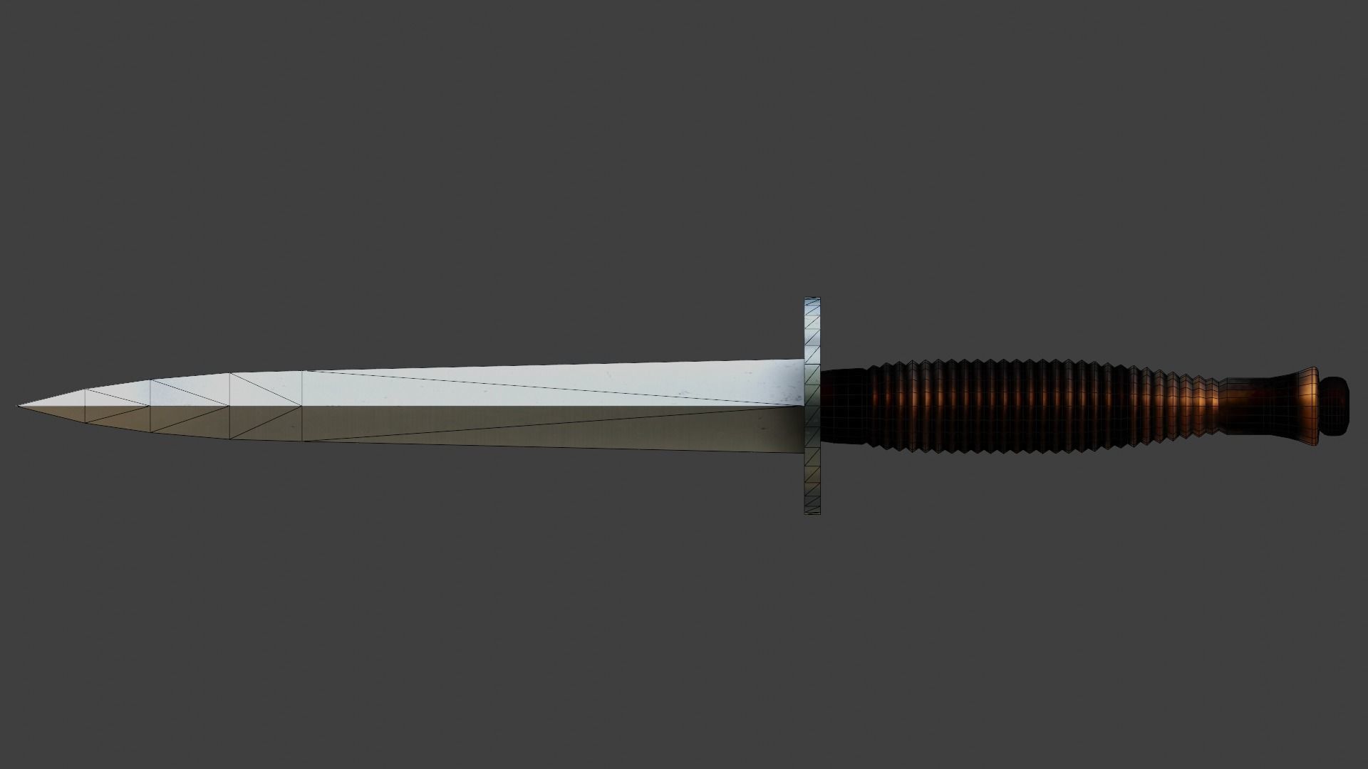 Fairbairn-Sykes fighting knife Low-poly 3D model_7