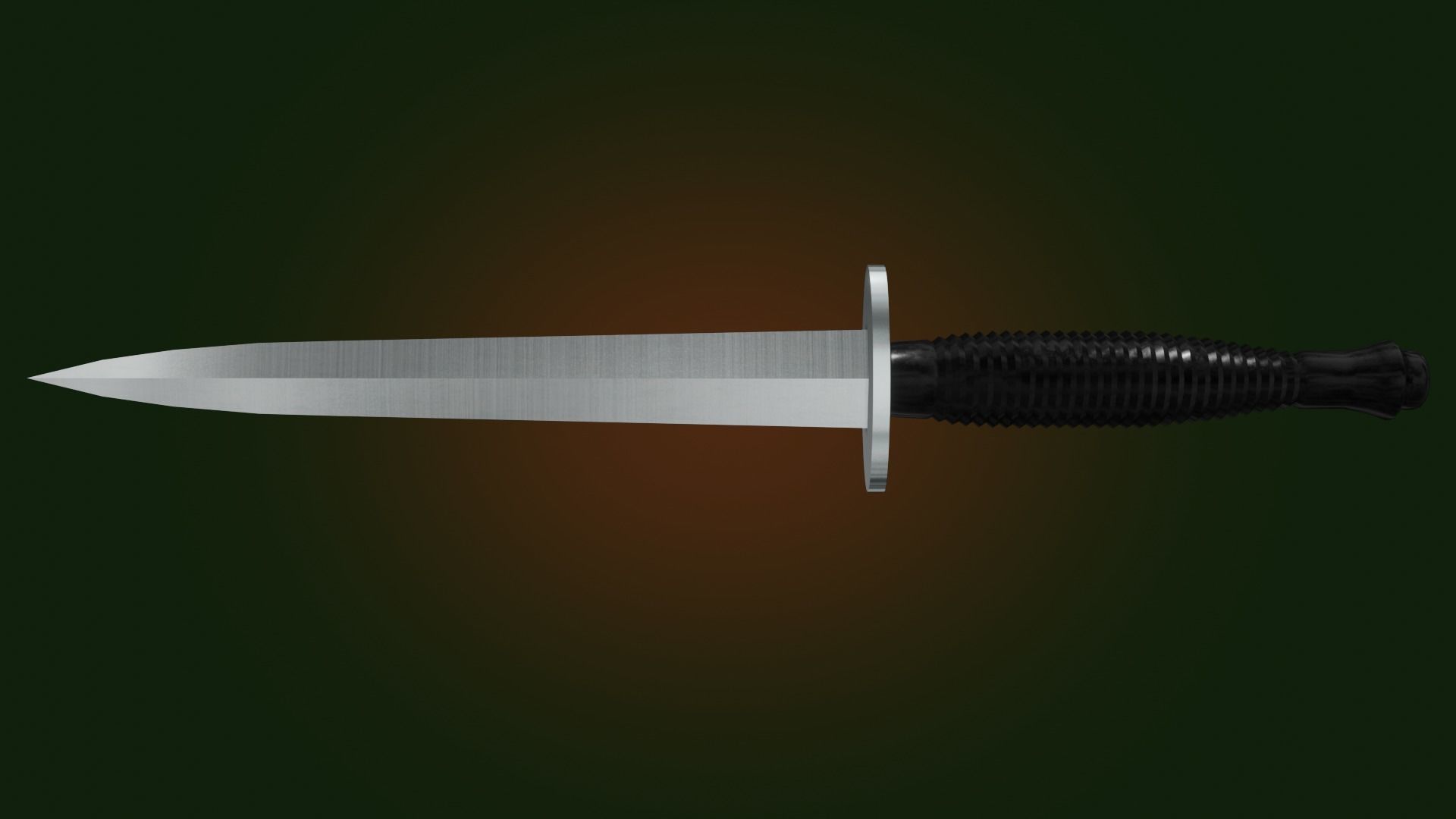 Fairbairn-Sykes fighting knife Low-poly 3D model_1