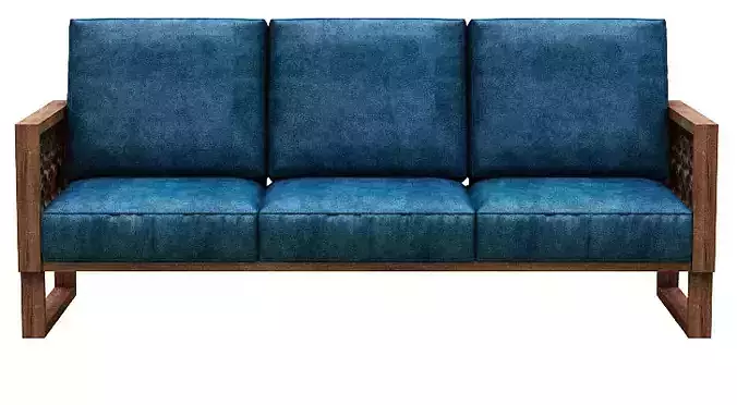Wood sofa with cushion