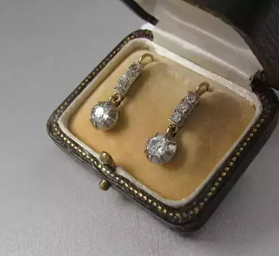 Art Deco Diamond Hoop Earrings