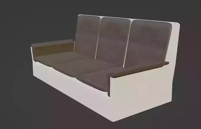  Leather sofa with cushions and armrests