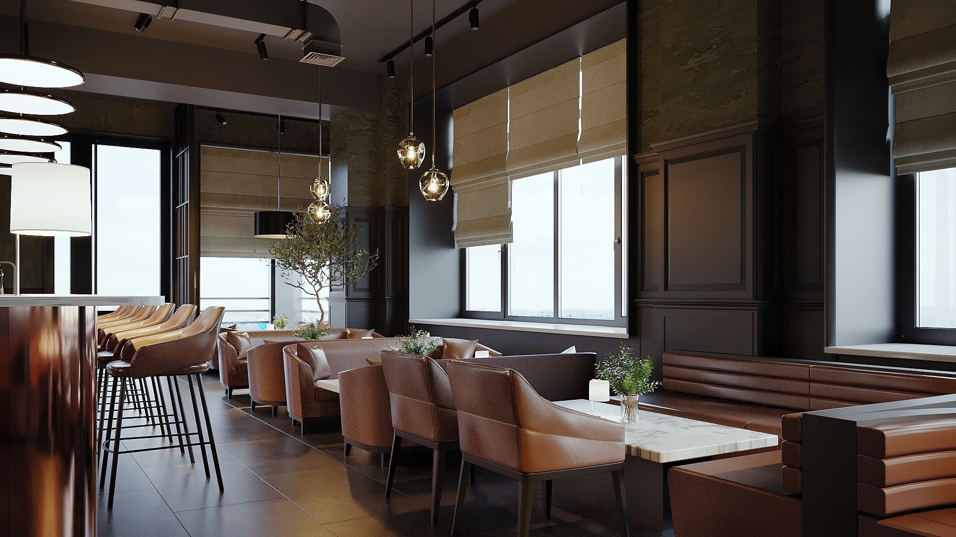 Restaurant Cafe 3D Model Interior Scene 3D model_6