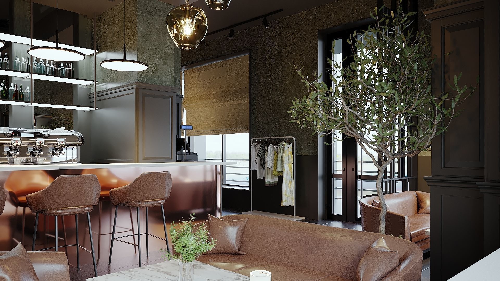 Restaurant Cafe 3D Model Interior Scene 3D model_9