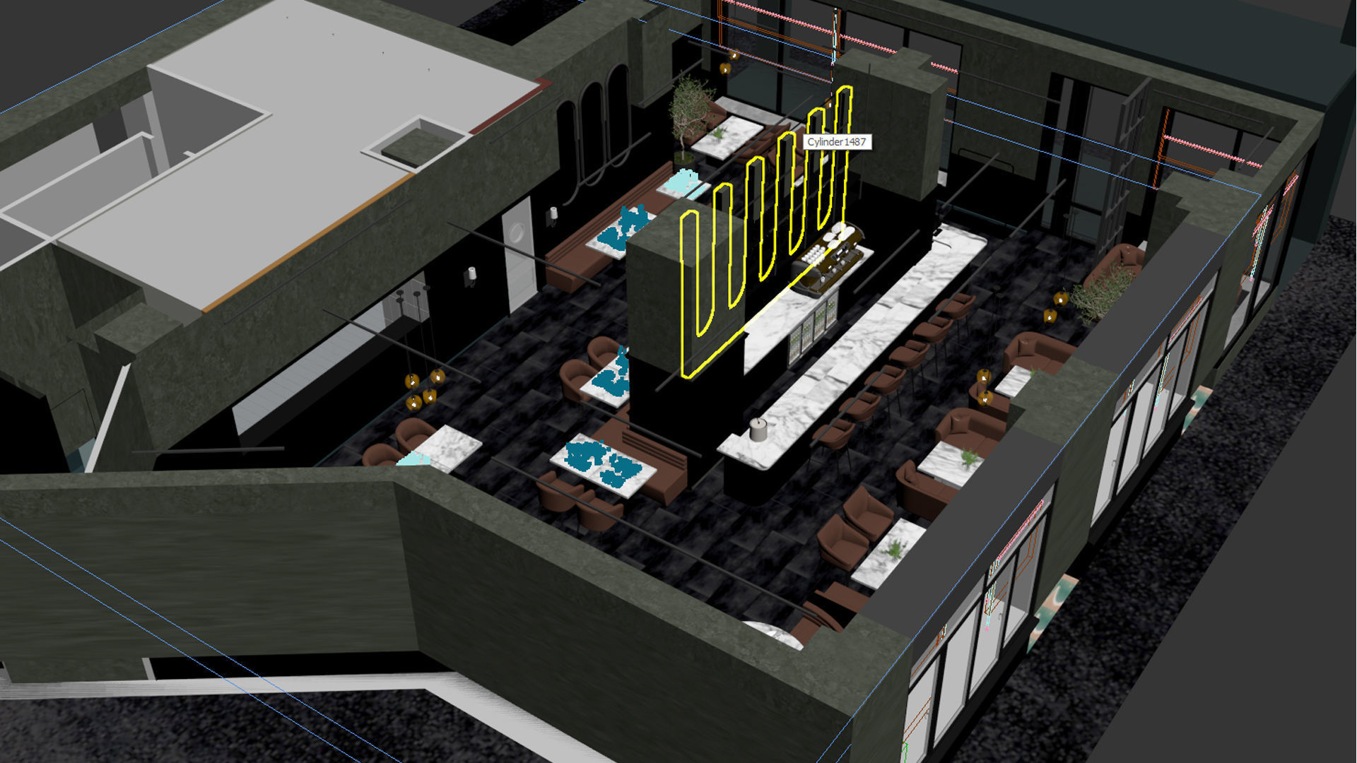 Restaurant Cafe 3D Model Interior Scene 3D model_18