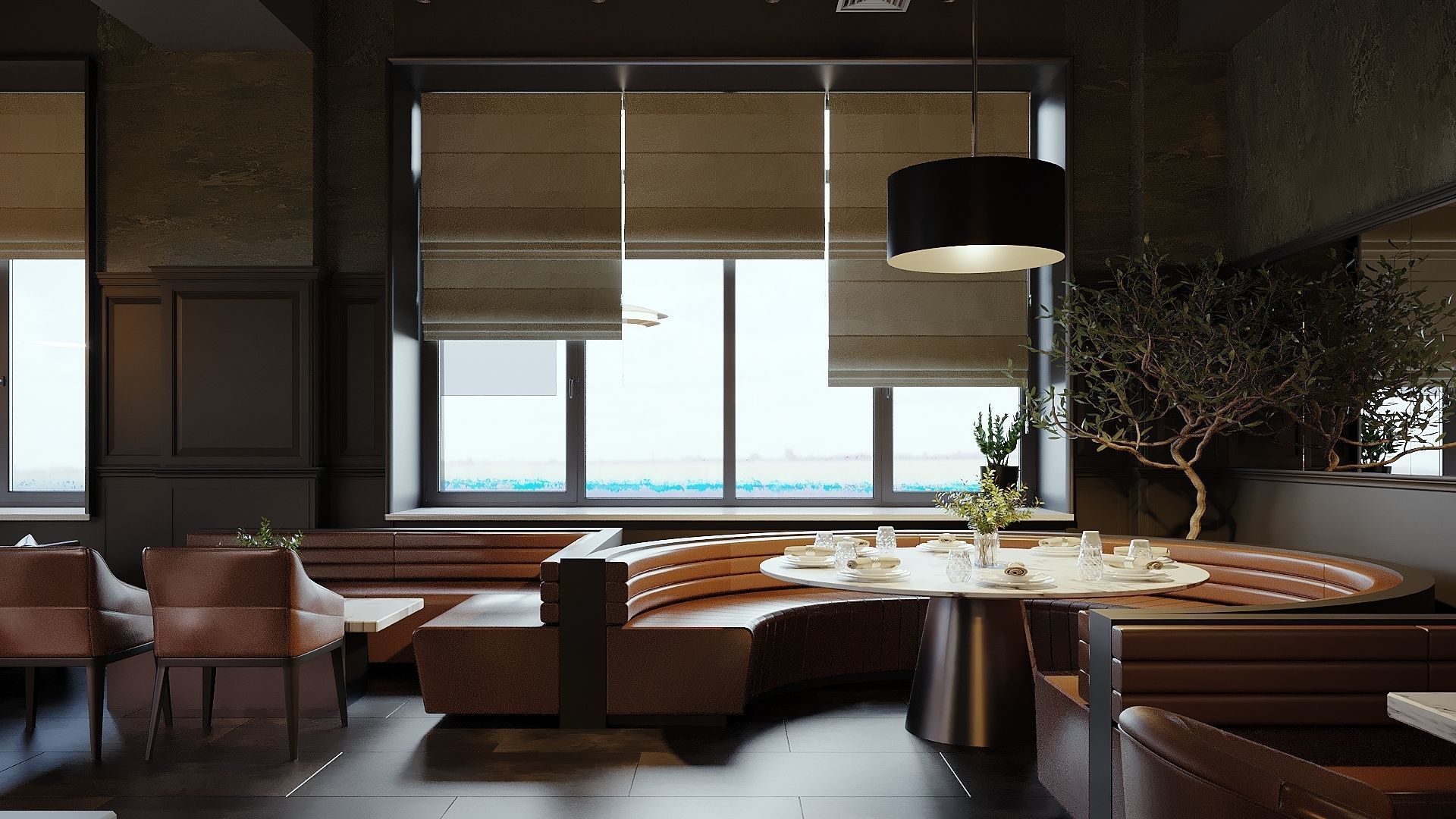 Restaurant Cafe 3D Model Interior Scene 3D model_8