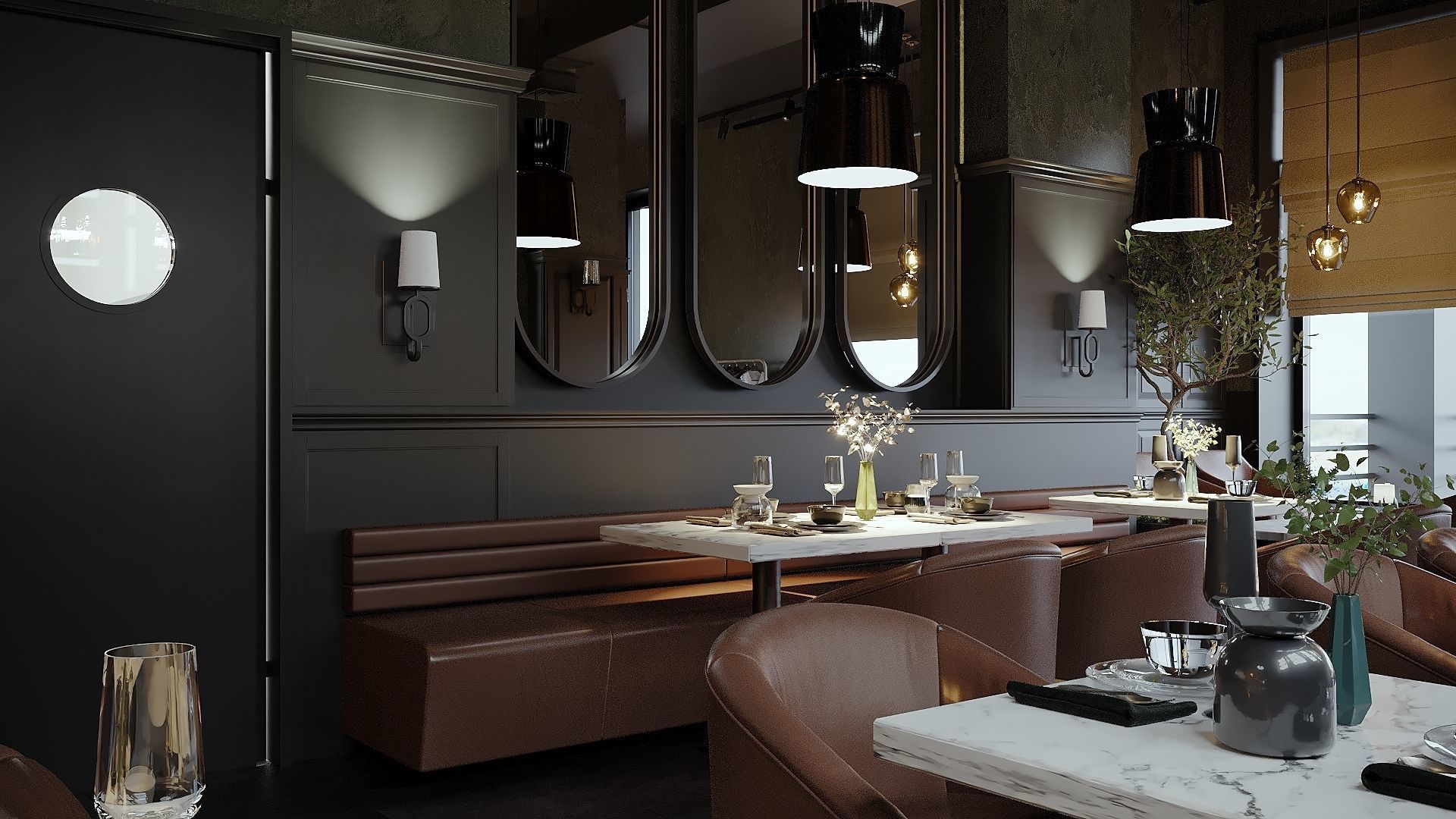 Restaurant Cafe 3D Model Interior Scene 3D model_14