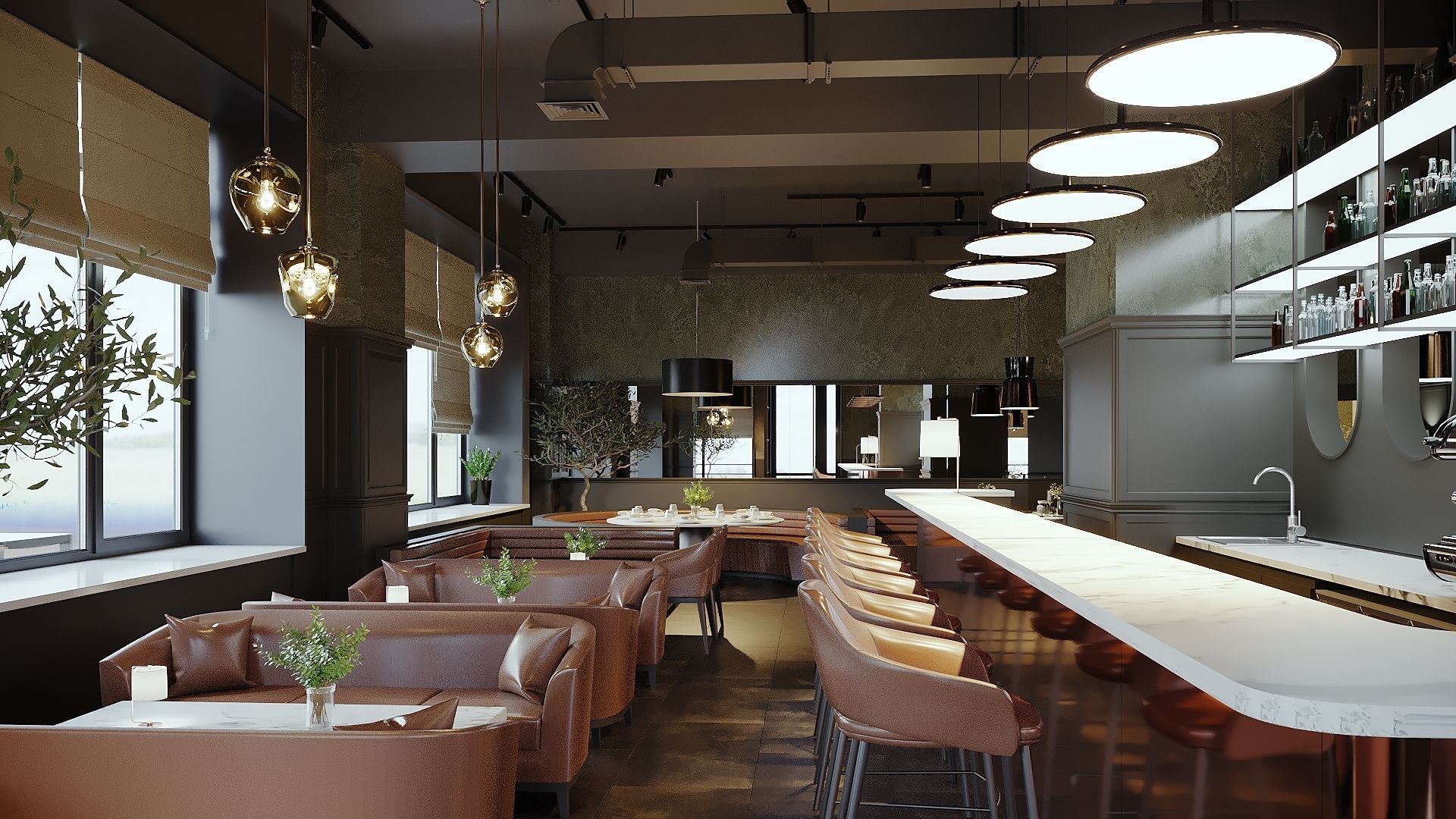 Restaurant Cafe 3D Model Interior Scene 3D model_19