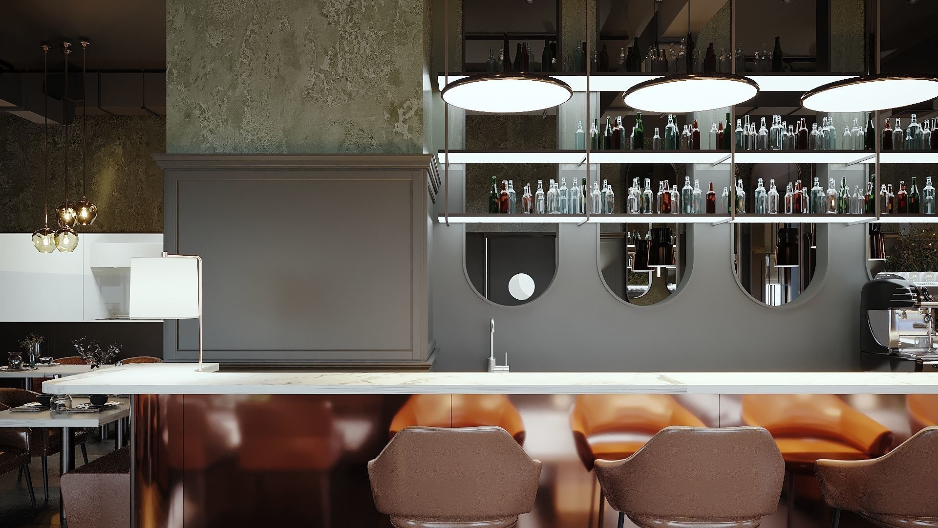 Restaurant Cafe 3D Model Interior Scene 3D model_15