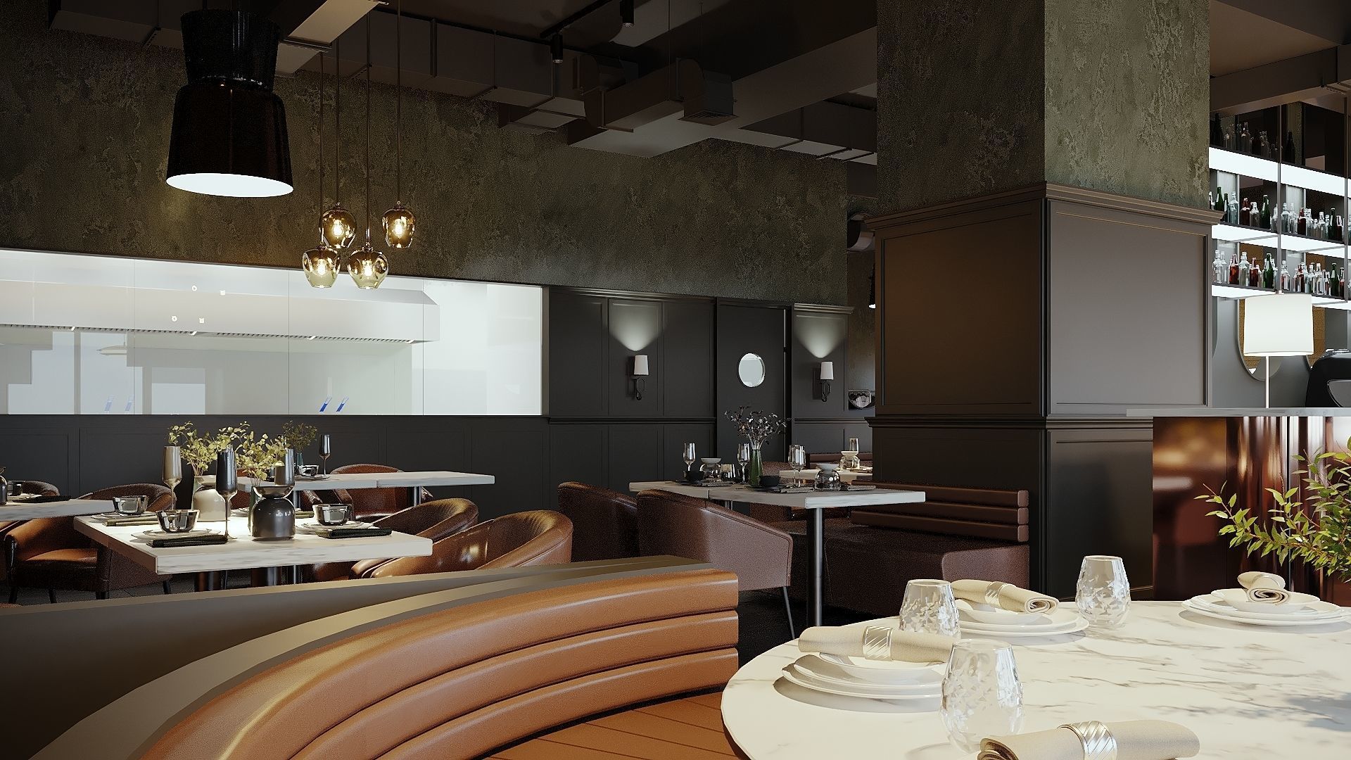 Restaurant Cafe 3D Model Interior Scene 3D model_20