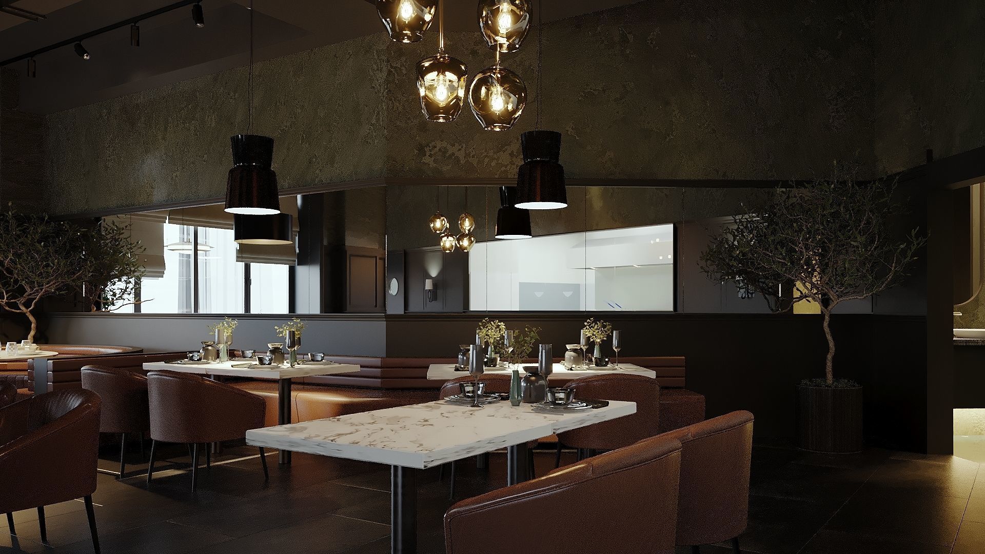 Restaurant Cafe 3D Model Interior Scene 3D model_10