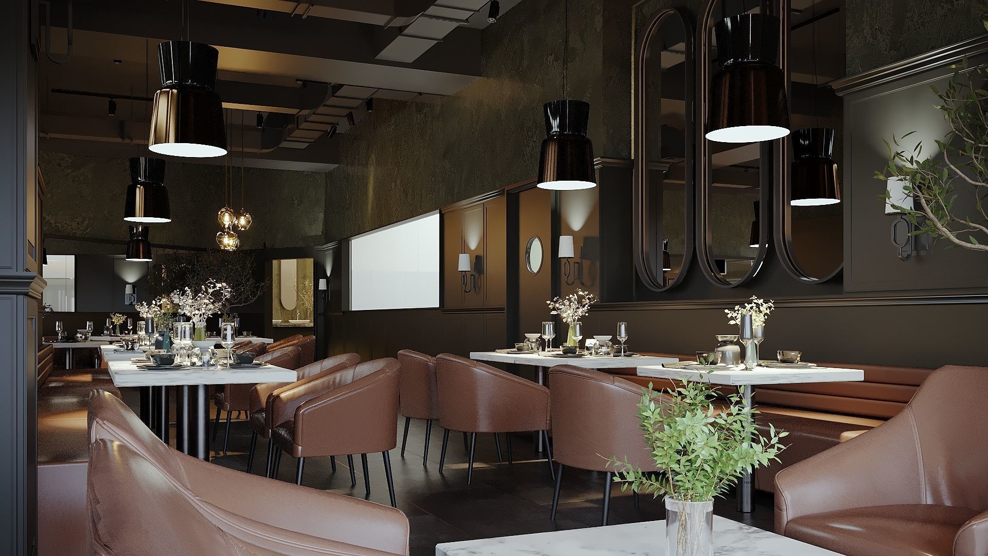 Restaurant Cafe 3D Model Interior Scene 3D model_11