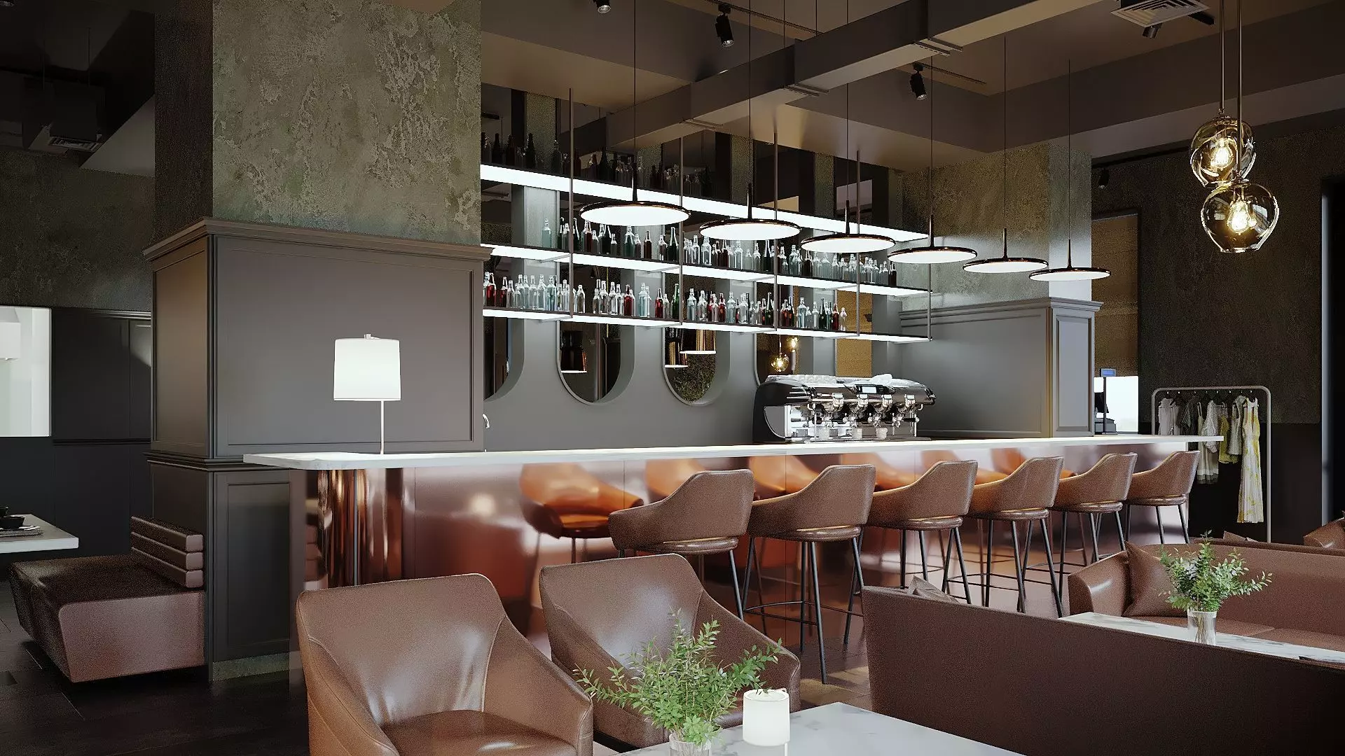 Restaurant Cafe 3D Model Interior Scene 3D model_0