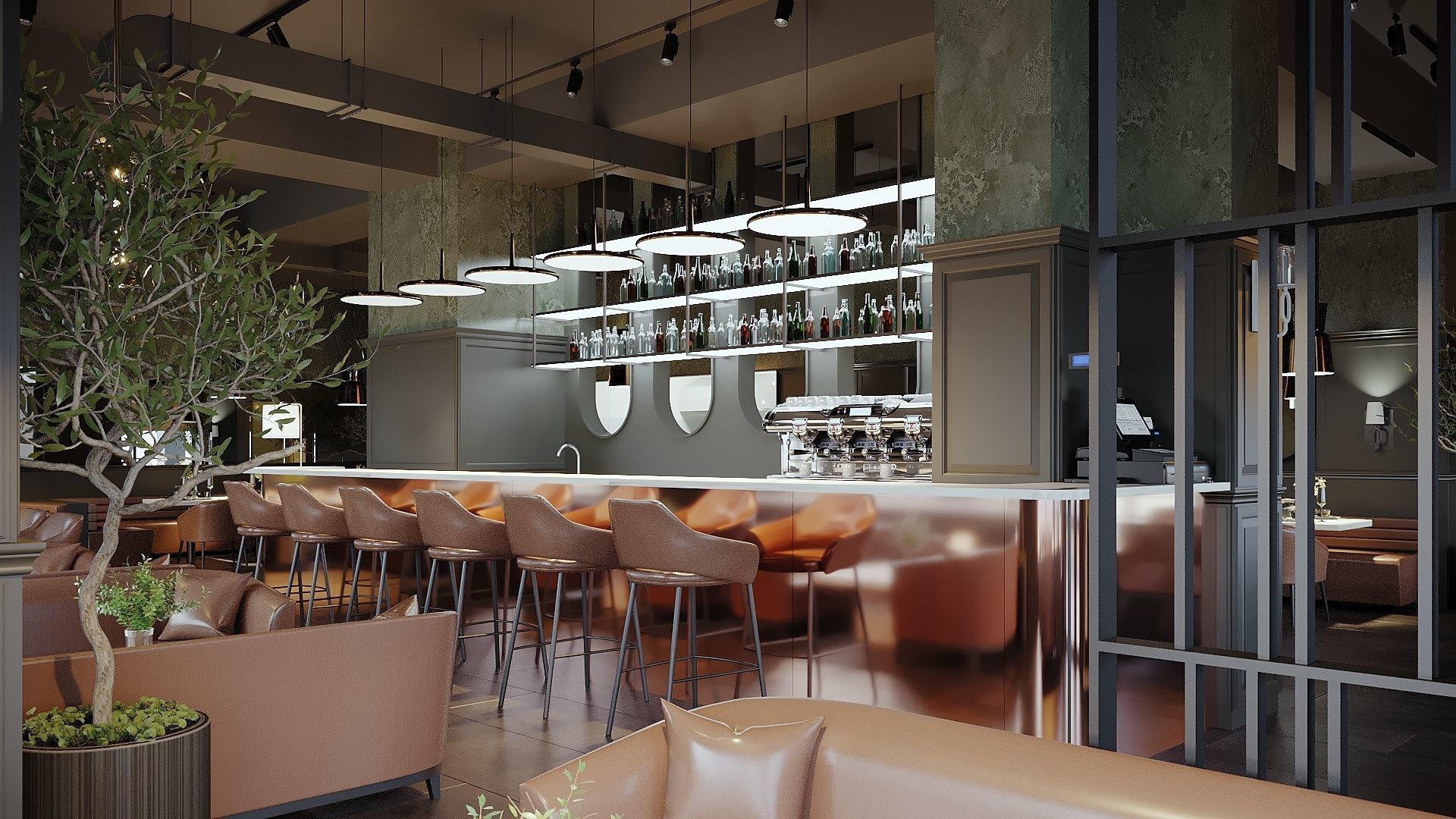 Restaurant Cafe 3D Model Interior Scene 3D model_7