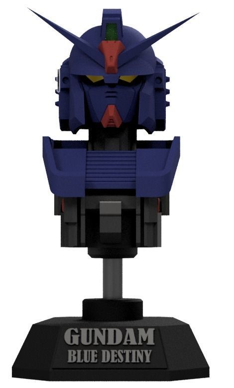 mobilsuit gundam blue destiny unit 02 or 03 bust 3D print model 3D print model_1