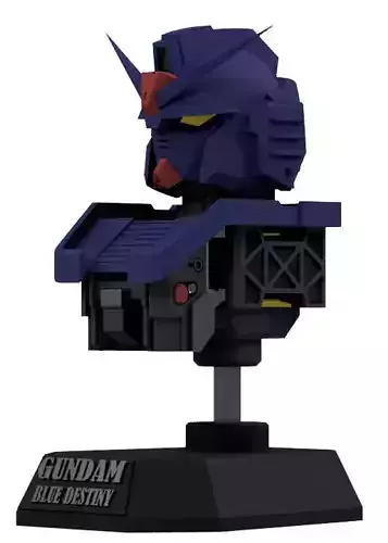 mobilsuit gundam blue destiny unit 02 or 03 bust 3D print model