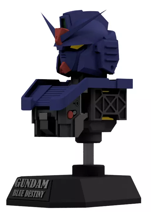 mobilsuit gundam blue destiny unit 02 or 03 bust 3D print model 3D print model_0
