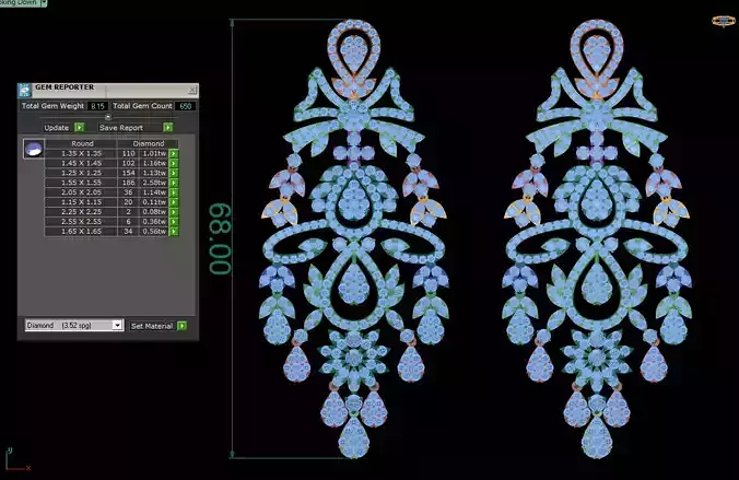 earring design of pair of earrings
