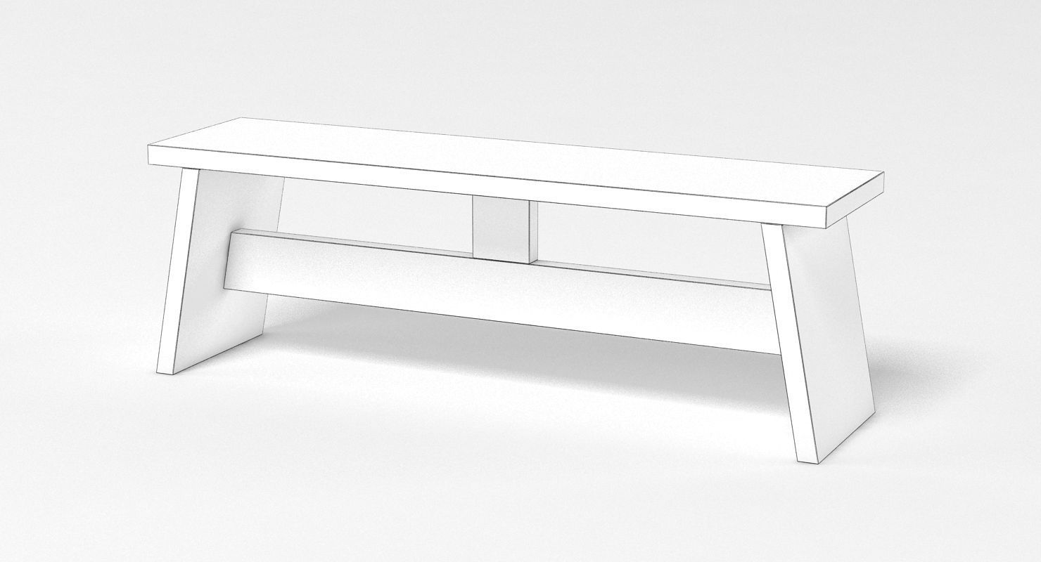 E15 Fawley Bench Low-poly 3D model_6