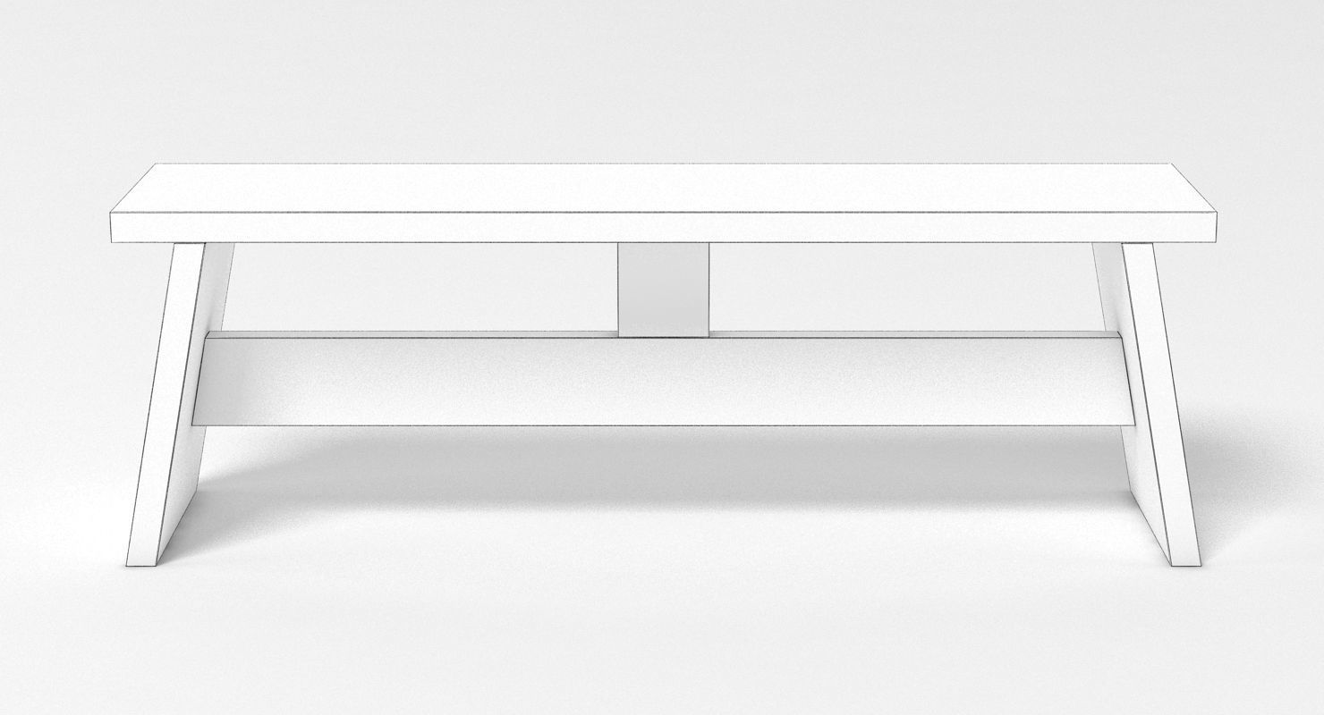 E15 Fawley Bench Low-poly 3D model_7