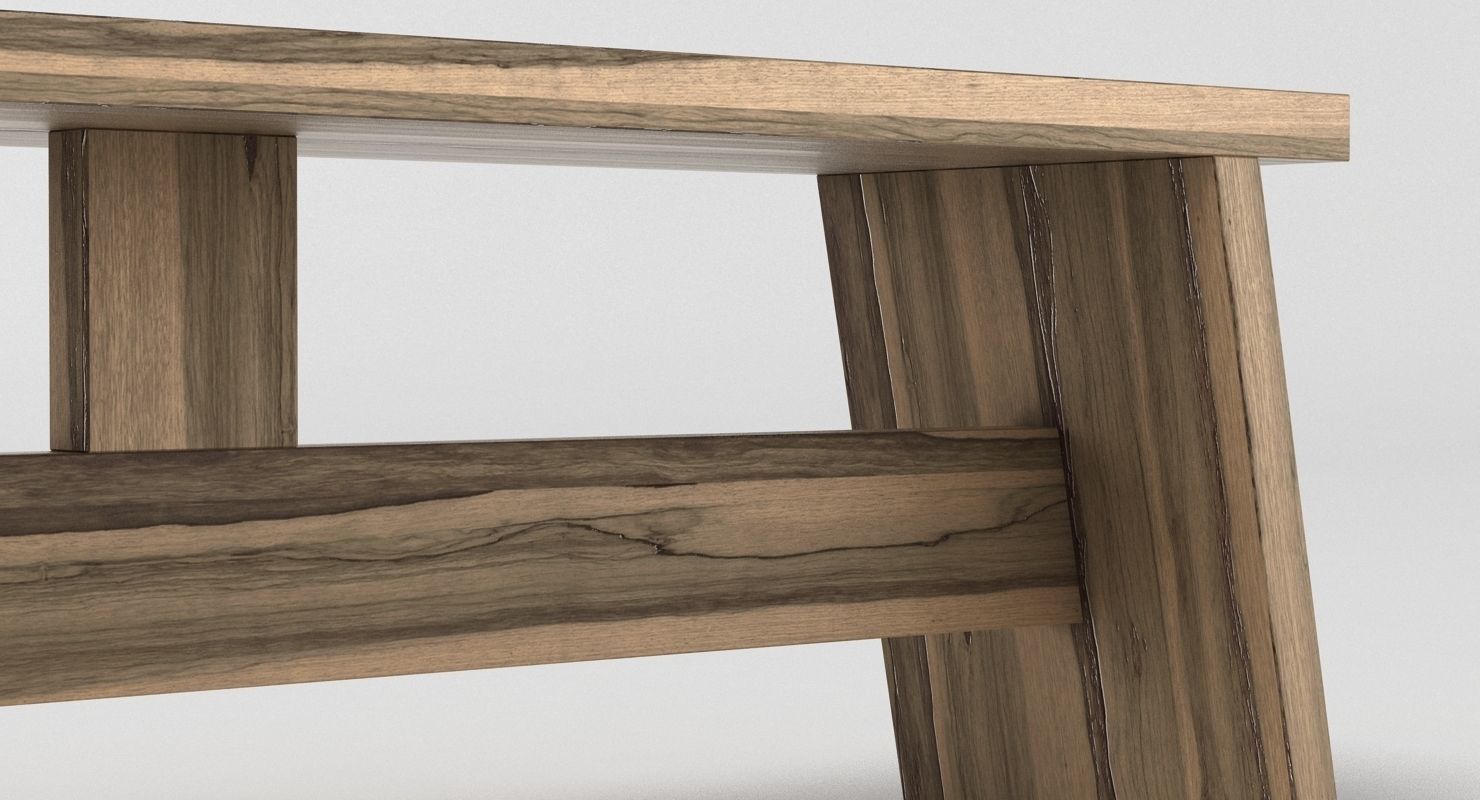 E15 Fawley Bench Low-poly 3D model_2