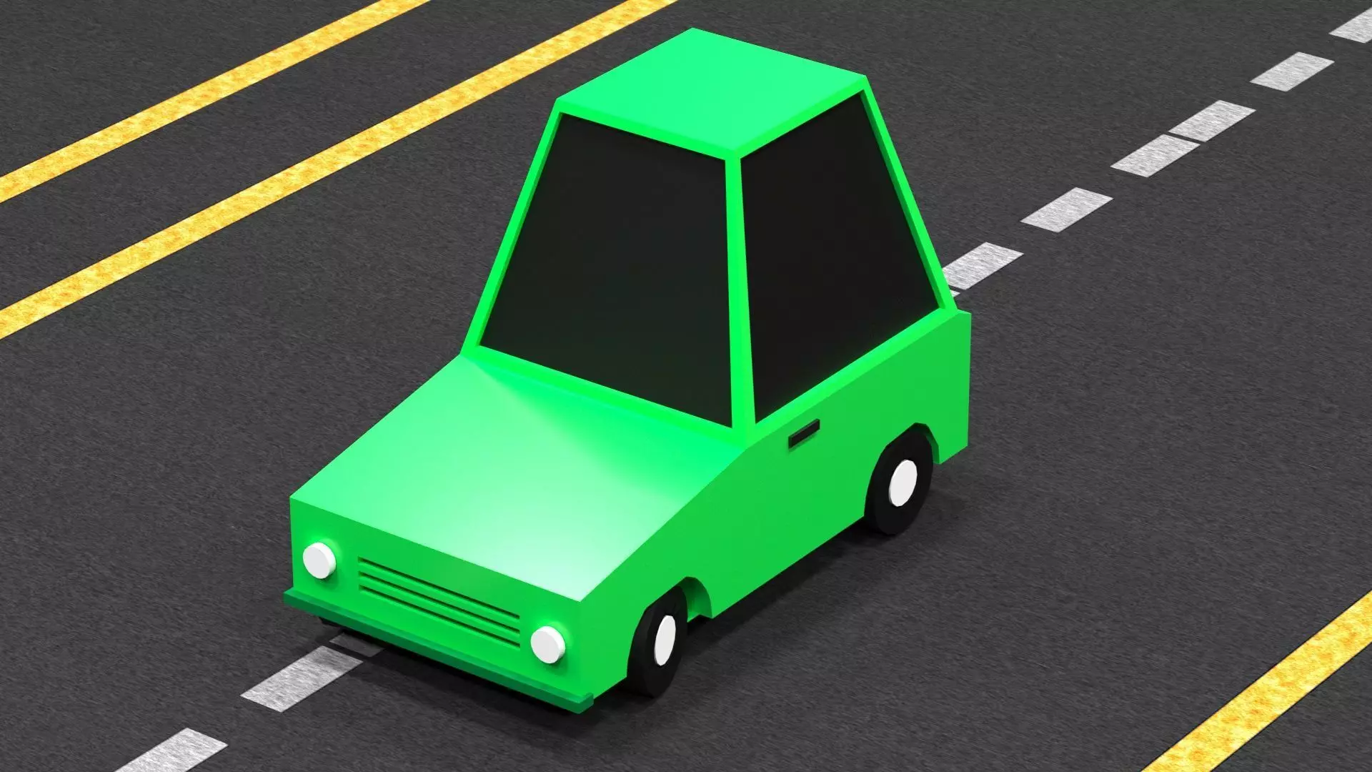 Cartoon Low Poly  Crossover Neon Car Low-poly 3D model Low-poly 3D model_0