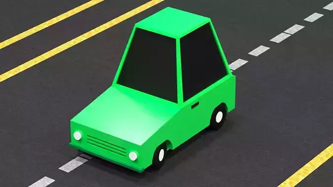 Cartoon Low Poly  Crossover Neon Car Low-poly 3D model Low-poly 3D model