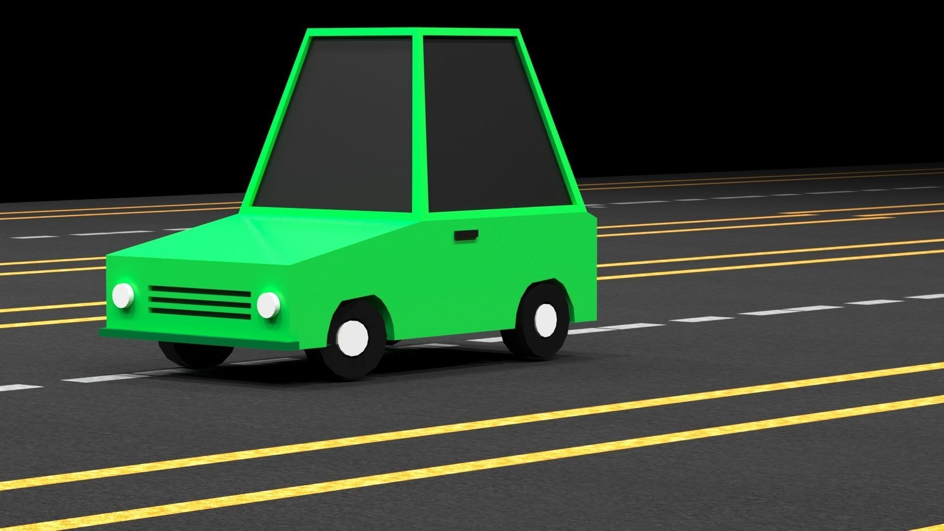 Cartoon Low Poly  Crossover Neon Car Low-poly 3D model Low-poly 3D model_4