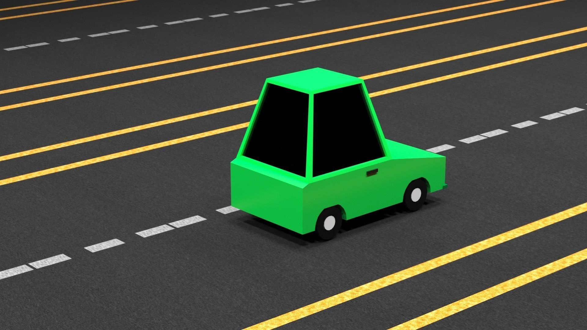 Cartoon Low Poly  Crossover Neon Car Low-poly 3D model Low-poly 3D model_5