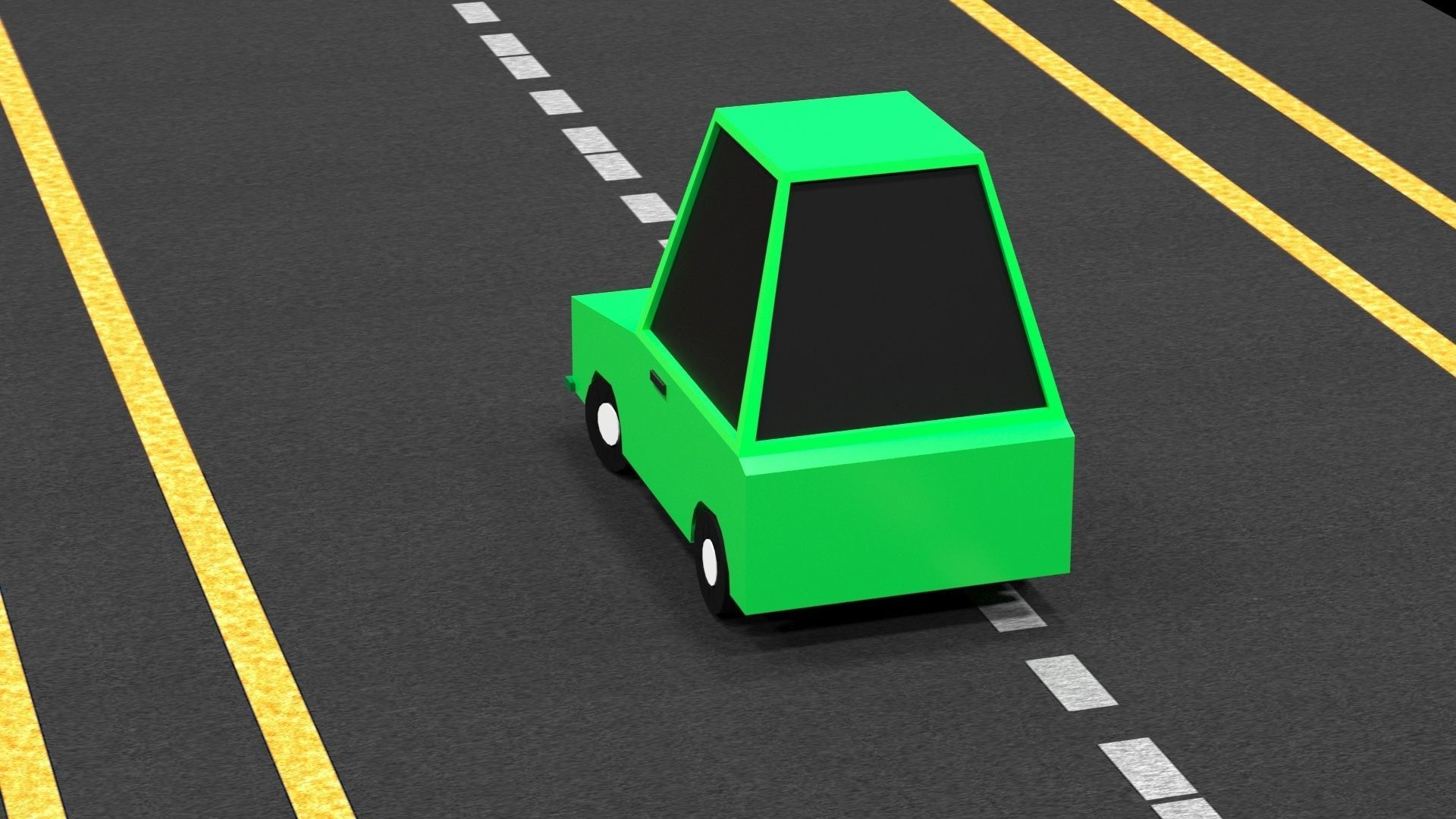 Cartoon Low Poly  Crossover Neon Car Low-poly 3D model Low-poly 3D model_3