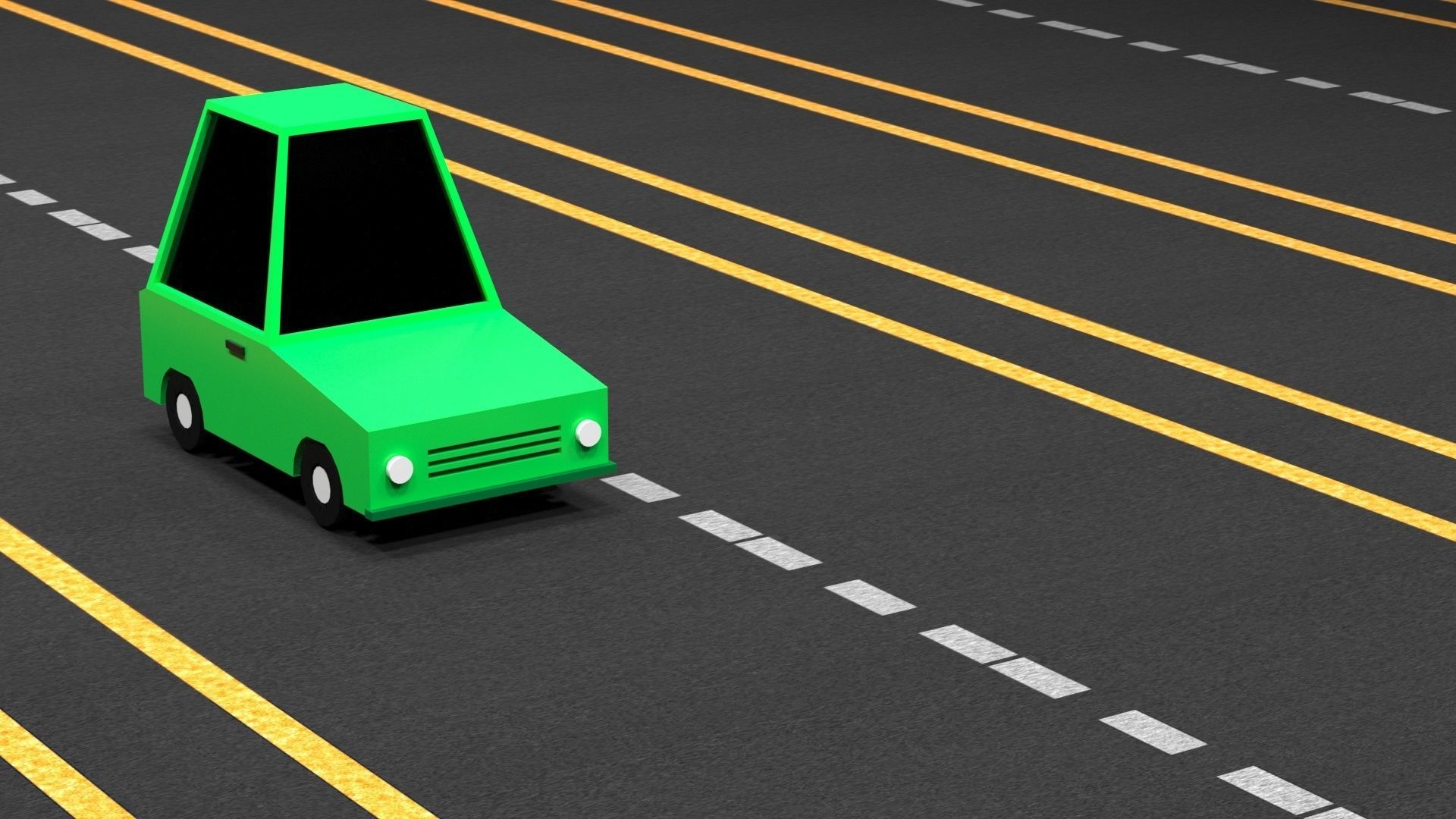 Cartoon Low Poly  Crossover Neon Car Low-poly 3D model Low-poly 3D model_1