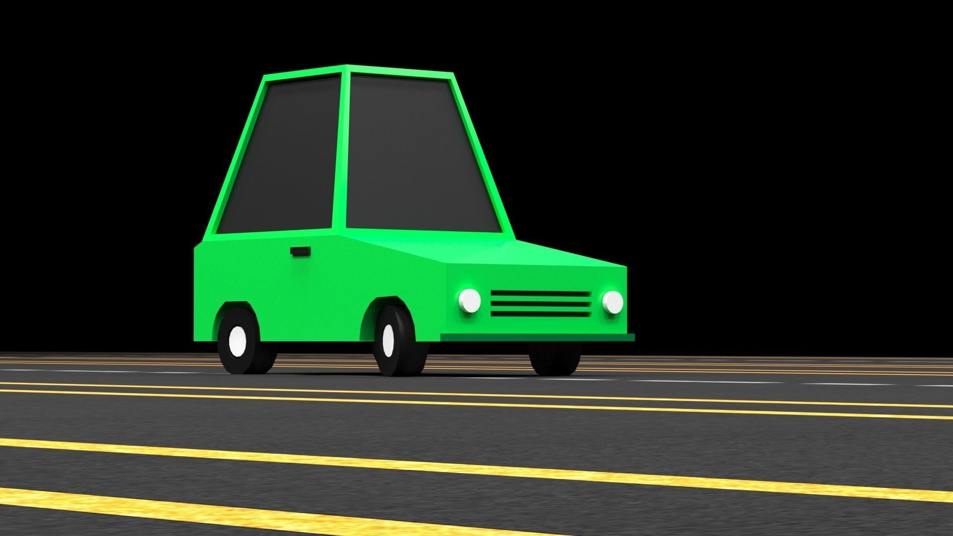 Cartoon Low Poly  Crossover Neon Car Low-poly 3D model Low-poly 3D model_2