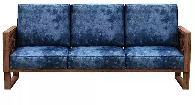 Sofa 3 seater with wooden frames and cushion