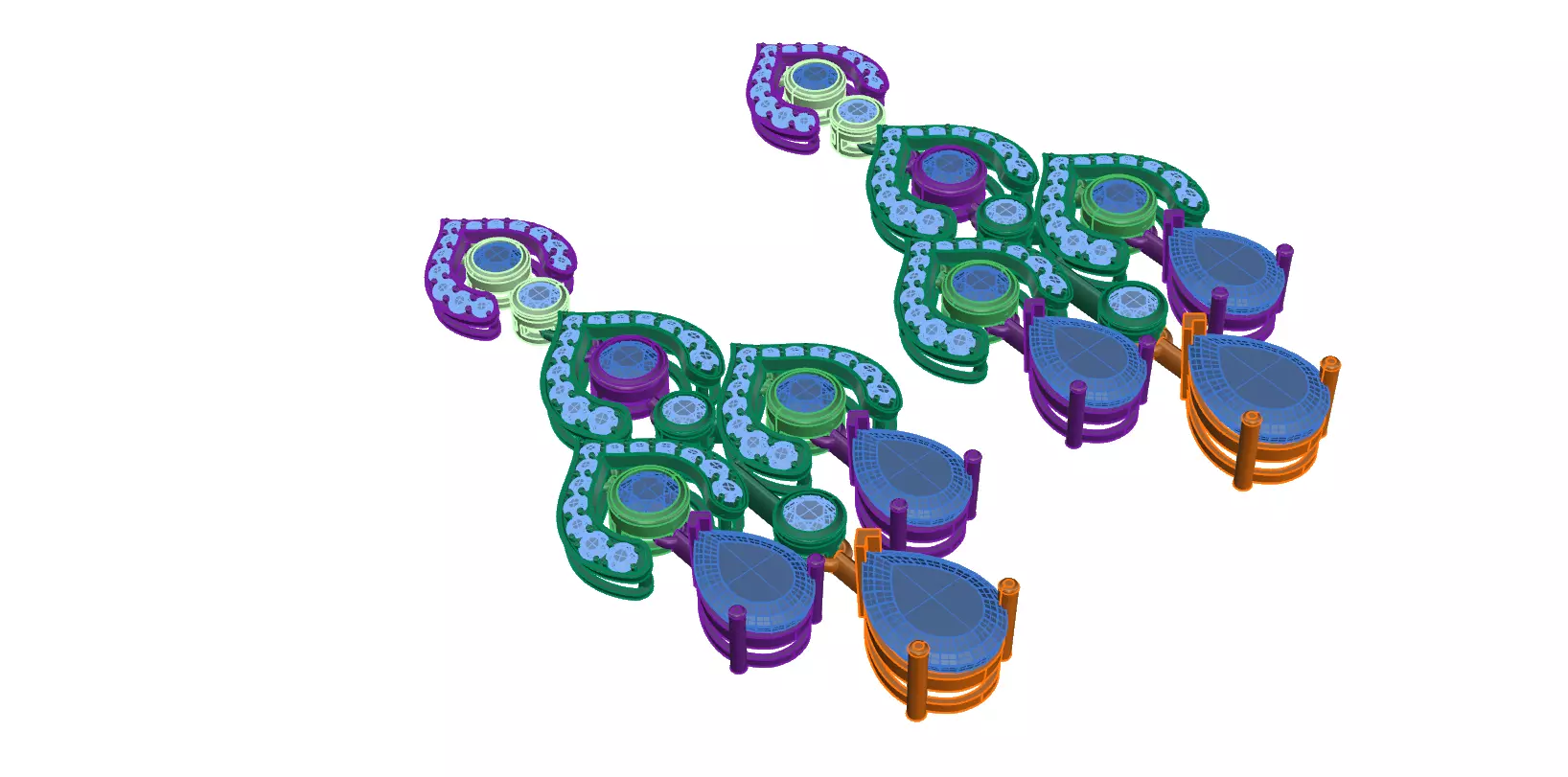 earring peacock earrings 3D print model_0