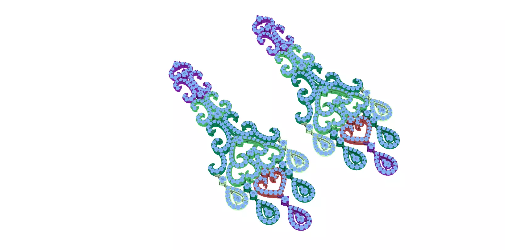 earring pair of colorful earrings 3D print model_0