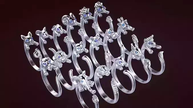 zoo ring Pack 3D print model 3D print model