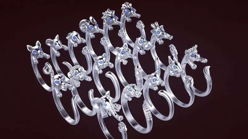 zoo ring Pack 3D print model 3D print model 3D print model_0