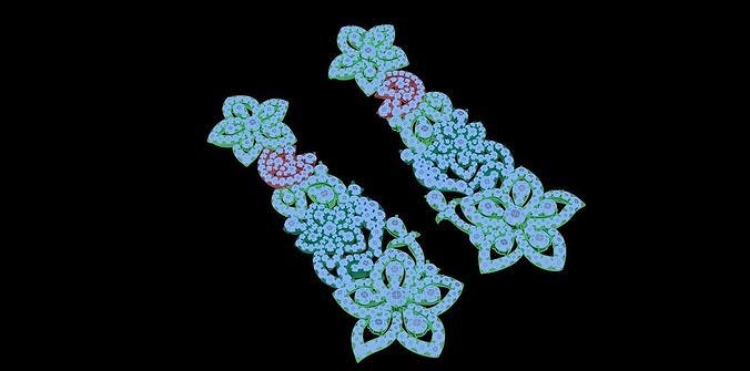 earring long dangle earrings 3D print model