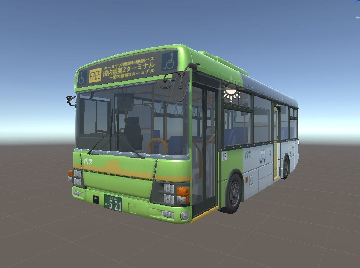 Japanese Public Bus 3D Model - Unity Ready Low-poly 3D model_9