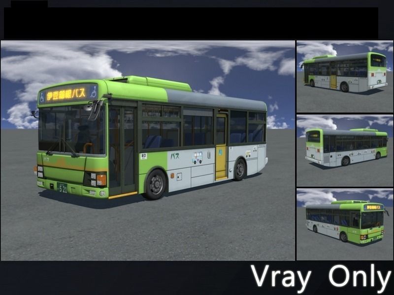Japanese Public Bus 3D Model - Unity Ready Low-poly 3D model_8