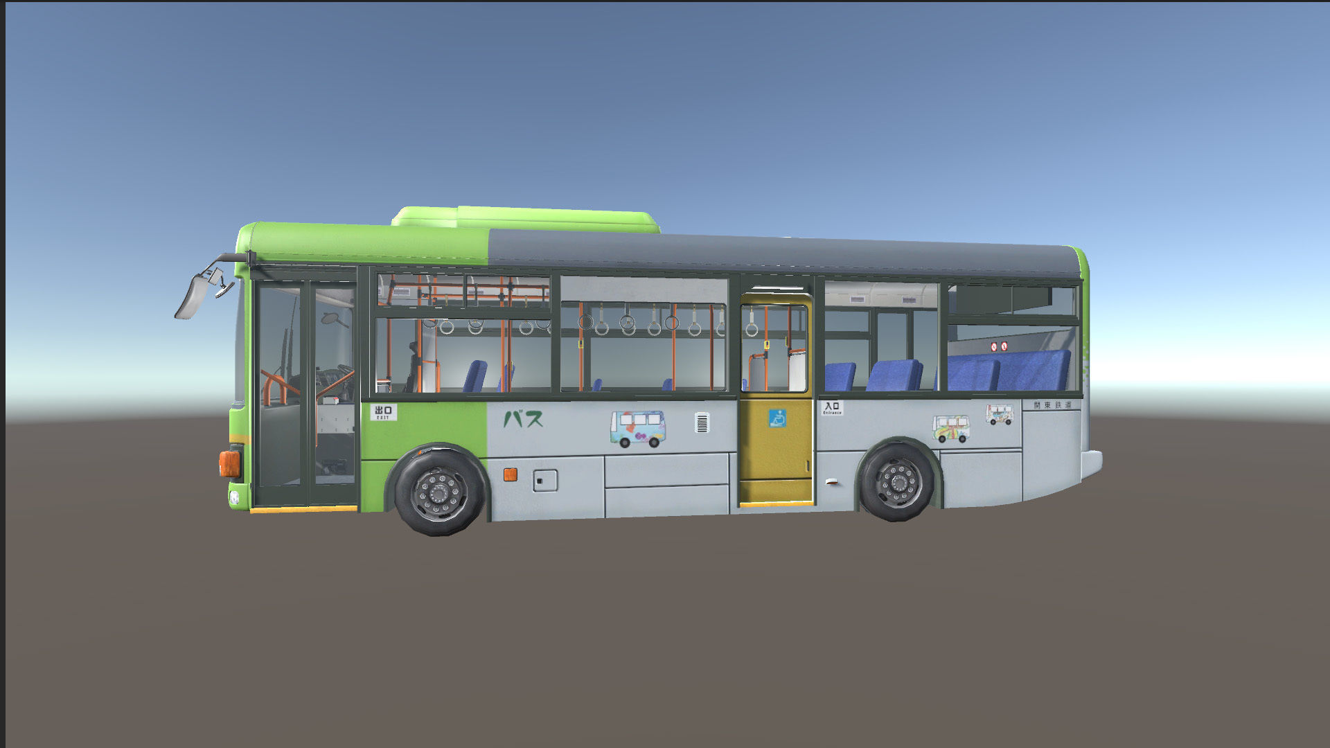 Japanese Public Bus 3D Model - Unity Ready Low-poly 3D model_2
