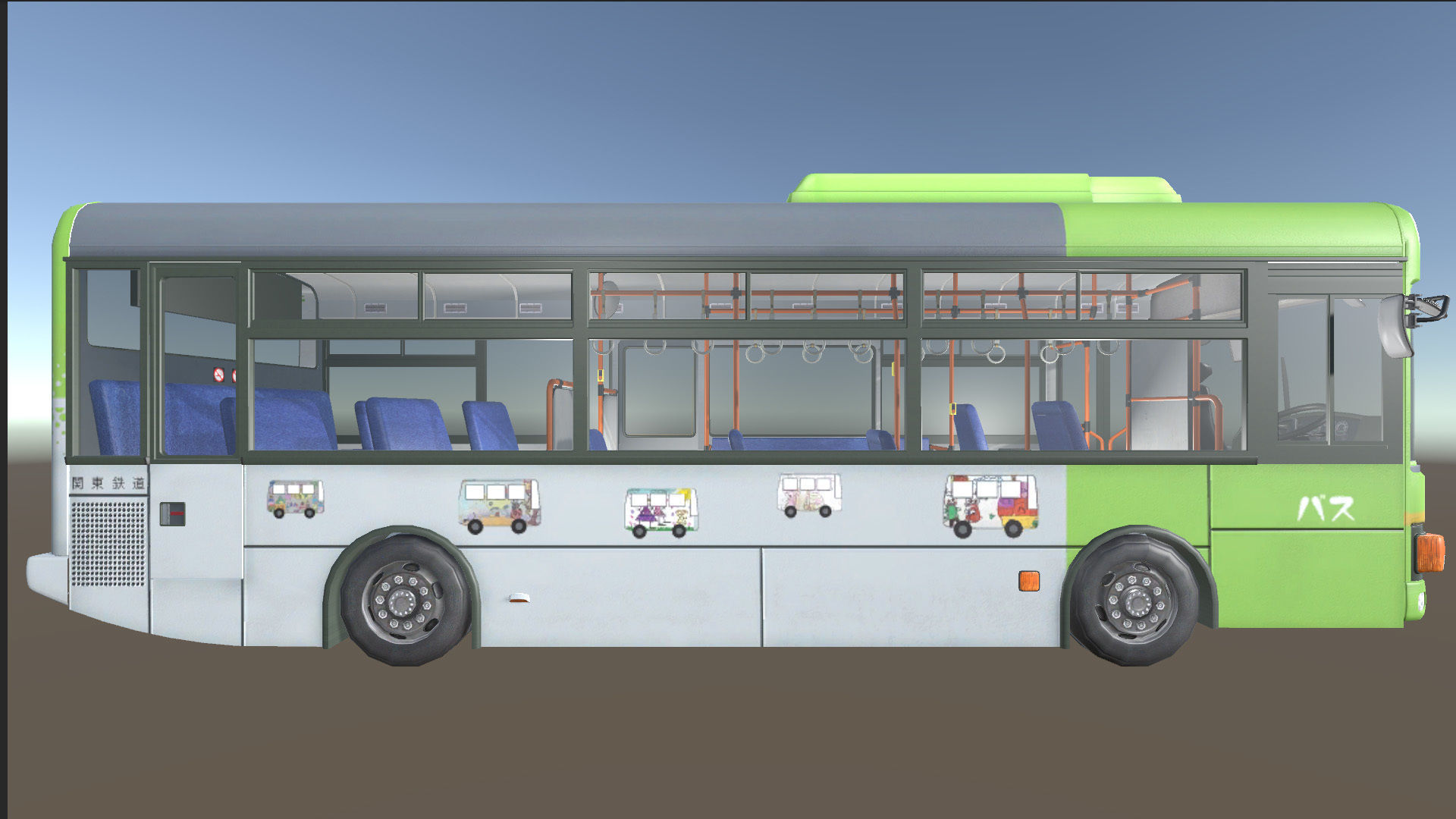 Japanese Public Bus 3D Model - Unity Ready Low-poly 3D model_6