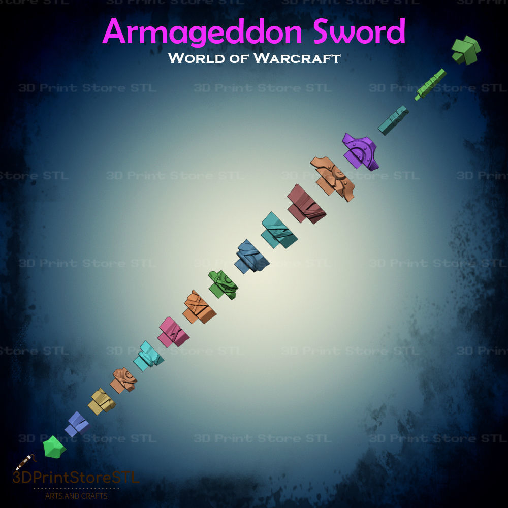 Armageddon Sword Cosplay World Of Warcraft - STL File 3D print model_2