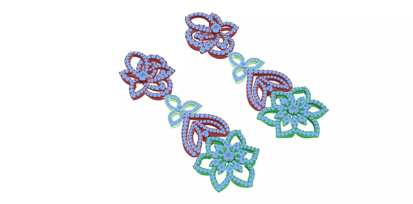 earring rhinestone flower earrings 3D print model_0