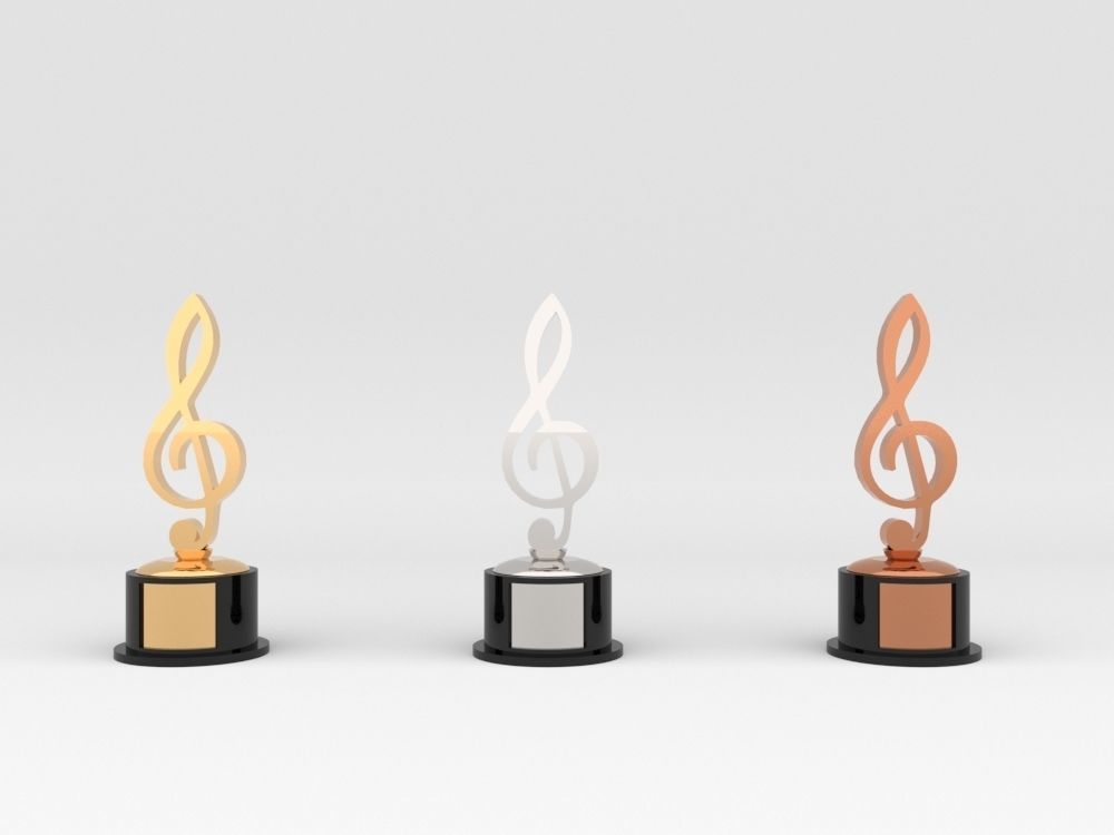 Award Prize 6 Trophies pack with 3 medal 3D model_6