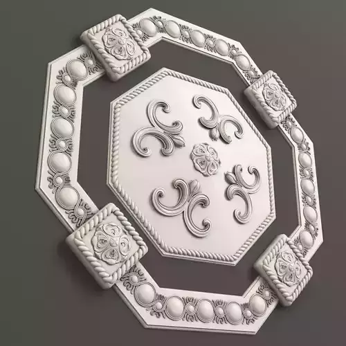 Rosette 1 octagonal ceiling medallion