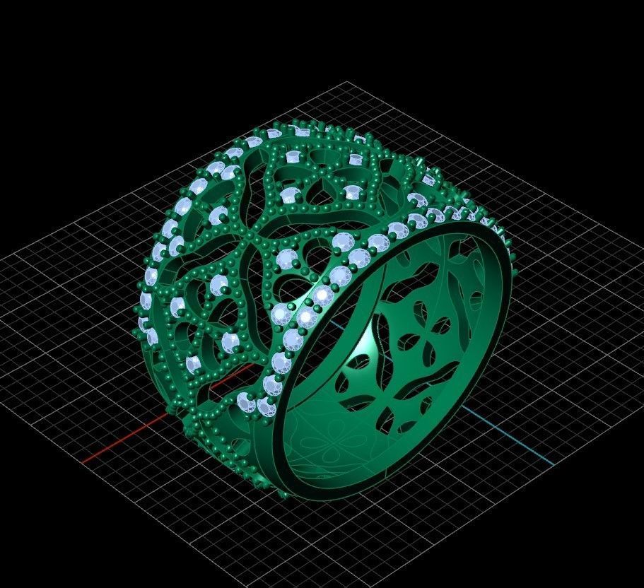 Lace ring 3D print model_4