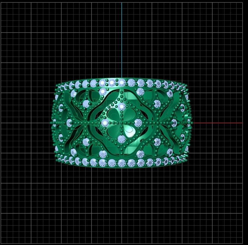 Lace ring 3D print model_3