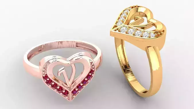 DIAMOND HEART RING