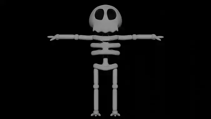 Cute Lowpoly Cartoonish Skeleton Model Low-poly 3D model